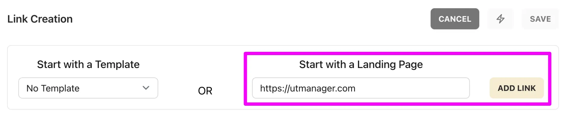 UTManager Template or Landing Page?