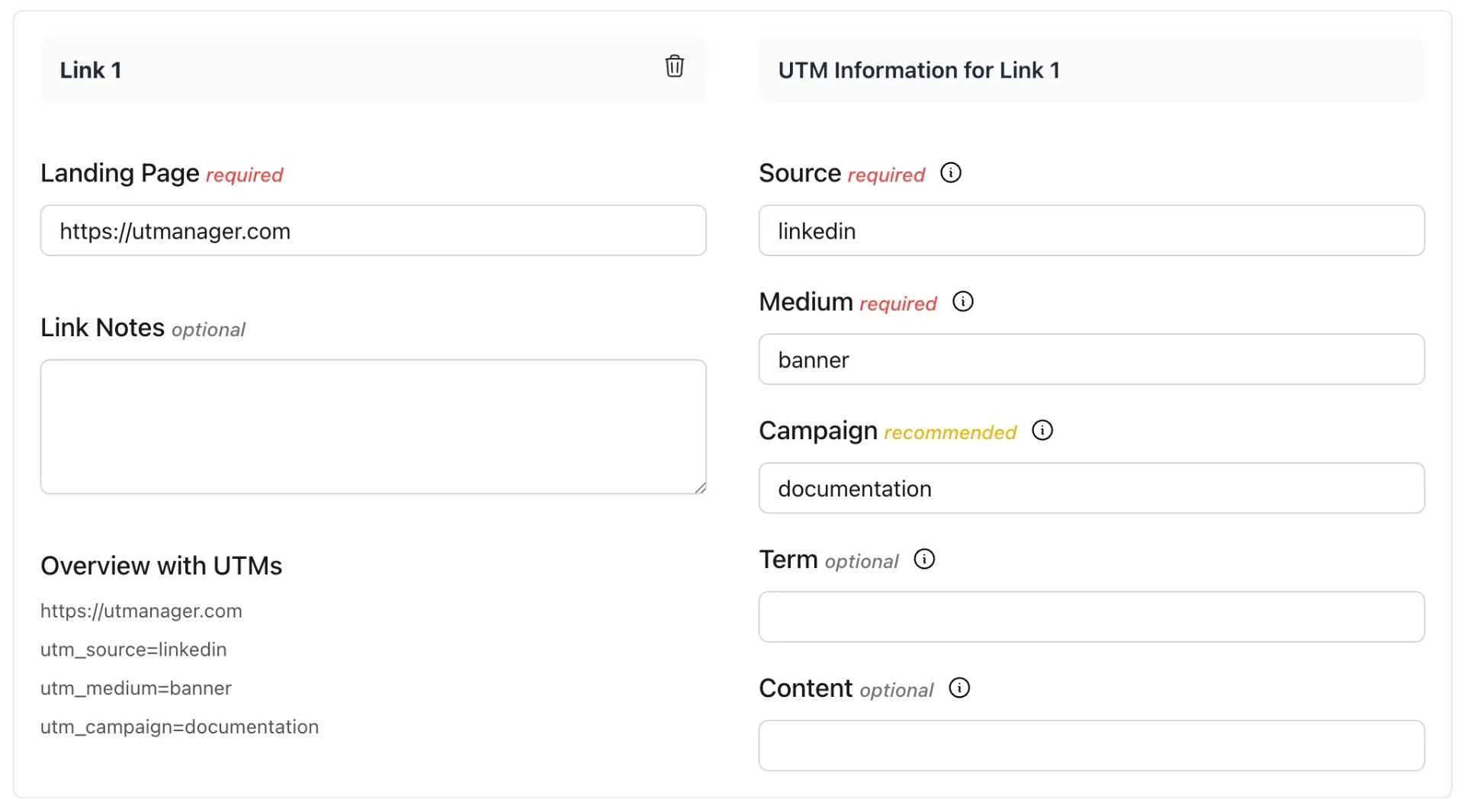 UTManager Link Built